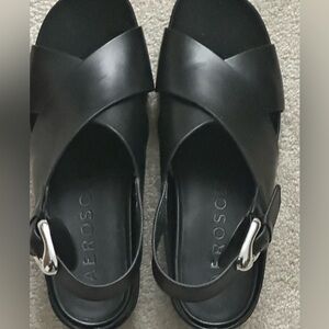 Aerosole black leather sandal